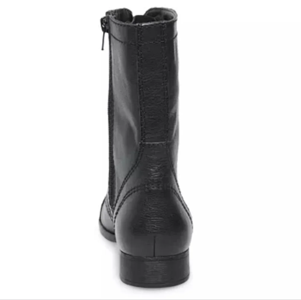 New w/o Box Steve Madden Troopah-C Genuine Leather Men's Lace-Up Zip Moto Boots